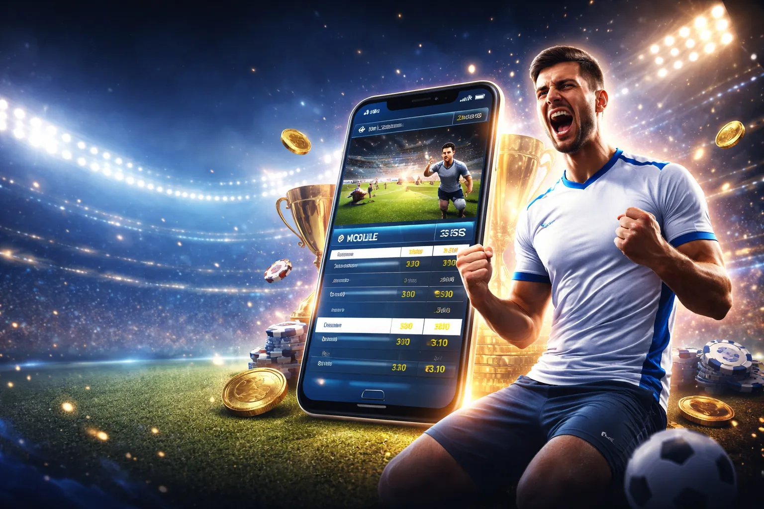 Hình nền Kingfun với các yếu tố casino và thể thao